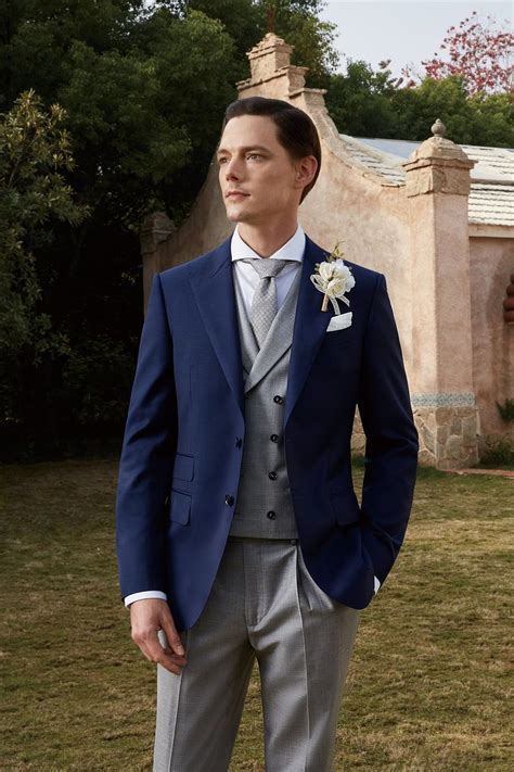 custom navy wedding suits.